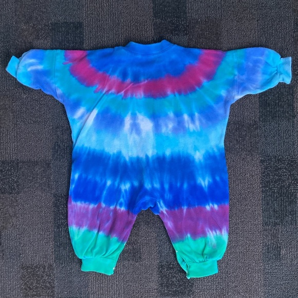 Vintage Baby Tie Dye One Piece Long Sleeve Cotton Jumpsuit Size 6 months Unisex - Picture 4 of 10